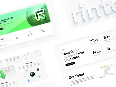 AI Retail SaaS Website Design – Rintel ai saas ai website design bento grid design feature design footer design graphic design illustration landing page design logo website design