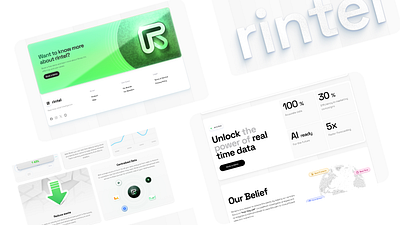 AI Retail SaaS Website Design – Rintel ai saas ai website design bento grid design feature design footer design graphic design illustration landing page design logo website design