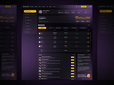 Binance Crypto Exchange app binance crypto exchange branding design figma graphic design illustration logo ui ux vector