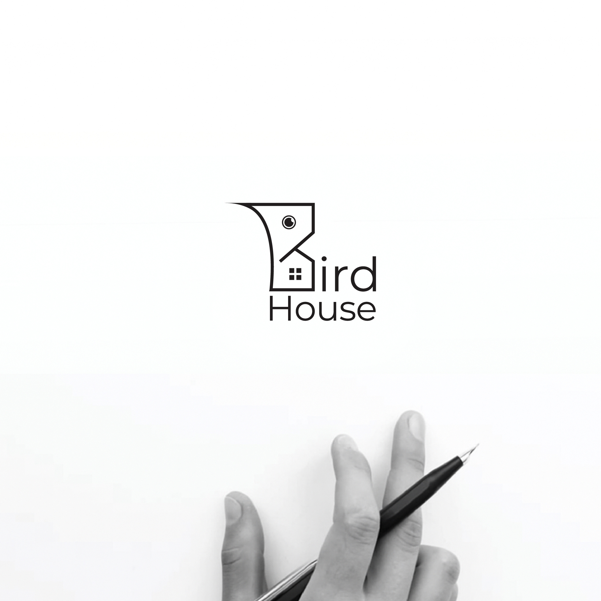 Bird house logo(unused) 2025 animal logo bird bird logo birds branding creative logo logo logo design logofolio modern logo nest logo