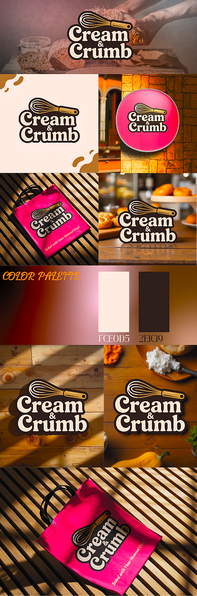 Cream and Crumb Logo Design bakery branding business design graphic design logo