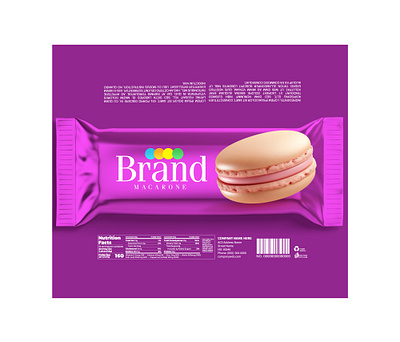 BRANDEX Macarone – Vibrant Purple Pop Snack Packaging Design confectionery visual identity