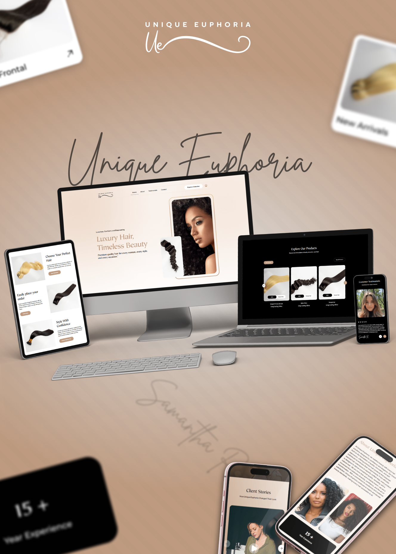Example of Website Design For Luxury Hair Brand