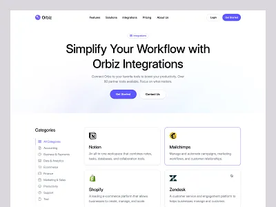 Orbiz - SaaS Landing Page design figma landing page landing page design orbiz saas saas design saas landing page ui uidesign uiux uiux saas uiuxdesign unpixel ux uxdesign web app web design website