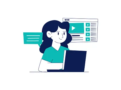 Women With Laptop flat Illustration Vector business character flat concept illustration laptop vector website women