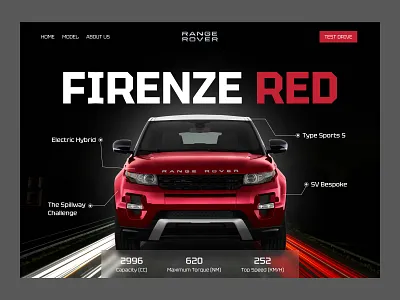 Range Rover car car website creative design dark mode dark theme dark ui land rover luxury website minimal ui minimal website product design range rover range rover website sport website sports car uiux vehicle vehicle website