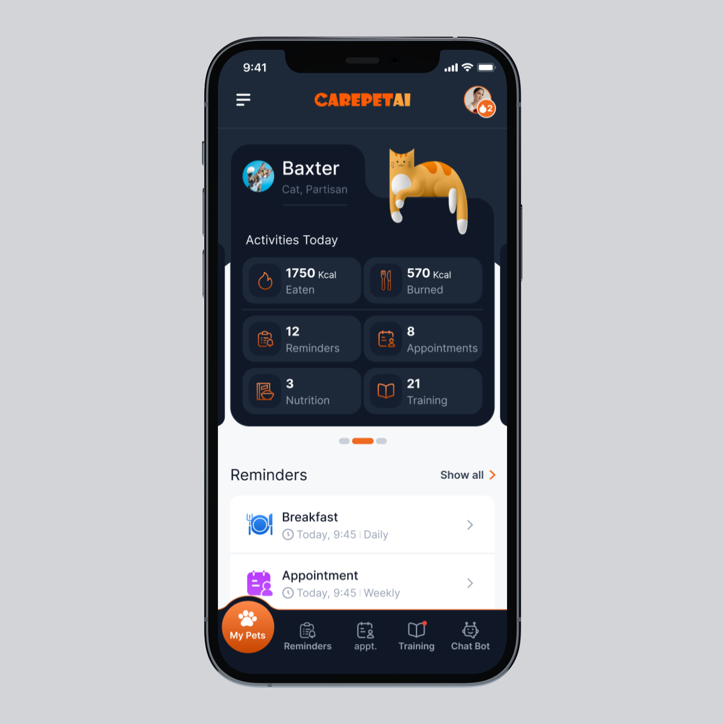 Example of 🐾 CarePetAI – Mobile App