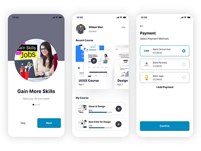 Skill Learning App – UI/UX Course with Smooth Payment Flow appui branding cleandesign design dribbbleshot dribbbleshots educationapp figmadesign graphic design illustration learningapp logo mobileappdesign paymentflow productdesign skillbuilding ui uidesign uxdesign vector