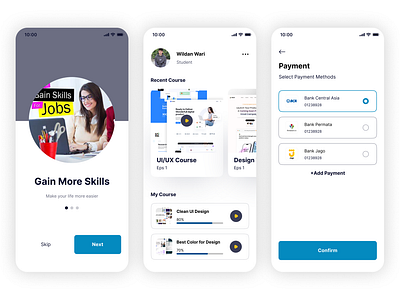 Skill Learning App – UI/UX Course with Smooth Payment Flow appui branding cleandesign design dribbbleshot dribbbleshots educationapp figmadesign graphic design illustration learningapp logo mobileappdesign paymentflow productdesign skillbuilding ui uidesign uxdesign vector