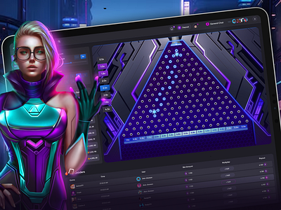 Cyberpunk Plinko: Where Neon Meets Luck casinogames casinowebsite cryptoigaming cyberpunkdesign cyberpunkstyle darkui futuredesign gamebranding gamedevelopment gameinterface gameux gamingart gamingui neondesign neonvibes onlinecasino plinkogame slotdesign webdesign