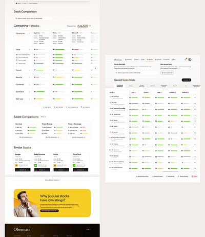 Obermatt • Tables analysis analyze data finance graph graphic design page section stocks table ui ux web3 website