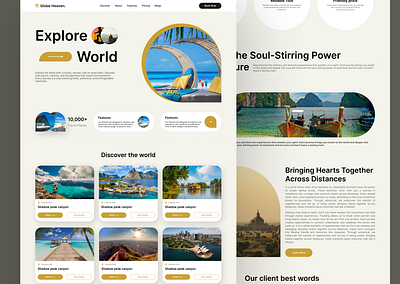 Explore the World – Travel Adventure Landing Page UI adventure cleanui creativeagency dribbbleweeklywarmup landingpagedesign modernui travel travelagency travelapp travelui travelwebsite uiconcept uiinspiration uiux uiuxdesign userexperience wanderlust webdesign webpagedesign websiteconcept
