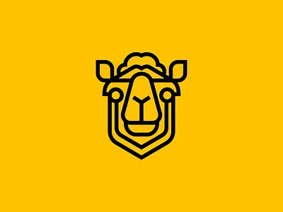Minimalist Camel Face Logo animal branding camel desert design emblem geometric icon identity illustration lines logo mark nature symbol travel vector zoo