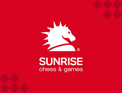 SUNRISE Chess & Games animal branding chess logo