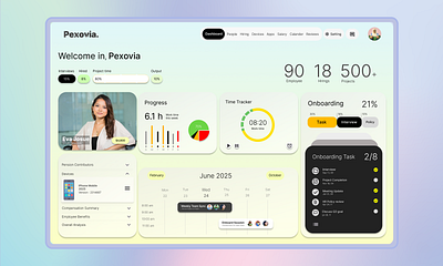 Modern HR Dashboard UI – Seamless Employee Management Experience clean ui design graphic design hr dashboard ui hrms ui design landing page saas dashboard ui ui ux dashboard design user interface design ux ui web app dashboard website dashboard