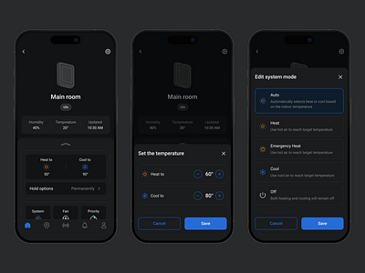 Smart Home App dark mode graphic design interface mobile remote control smart device smart home smart home app smart home mobile smarthome smarthome app ui ux