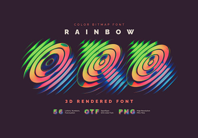 Rainbow Orb - Color Bitmap Font 3d alphabet branding design font graphic design illustration lettering logo type typeface typography ui