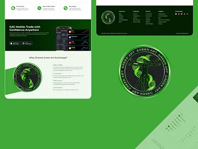 Green Art Coin - Crypto Exchange branding graphic design illus ui