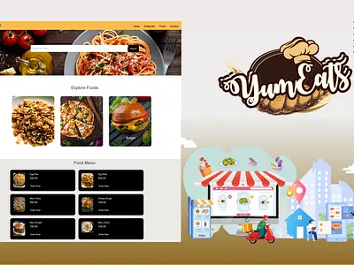 YumEats food delivery ui design web application yumeats