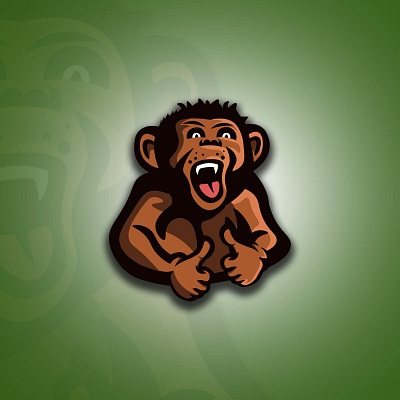 The Happy Monkey art brand branding design drawing graphic design illustration logo mascot monkey sports logo vector