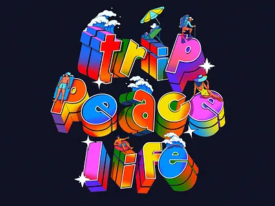 TRIP PEACE LIFE branding design fireart fireart fireart studio graphic design illustration logo ui ux vector