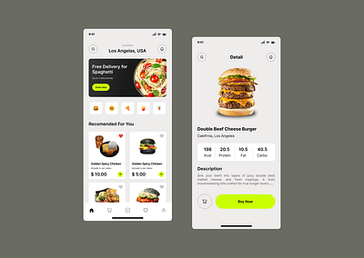 Deliciously Designed Food App UI app design burger app design designinspiration ecommerce app food app food delivery food ordering mobile app mobile interface mobile ui product page responsive design restaurant app ui design ui ux user experience user interface