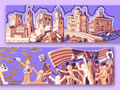 Mural IES Pere Fontdevila, Gironella design digital graffiti illustration large scale mural spray paint traditional