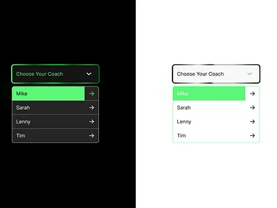 Daily UI_027: Coach Selector Dropdown | Longhorn Fitness coachselector dailyui dailyui021 dropdownui figmadesign fitnessapp fitnessui gymapp longhornfitness minimaldesign uichallenge uidesign uxdesign