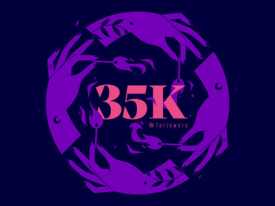 35K Dribbble Followers character colors community fire flame flat followers hands illustration match thank you thanks