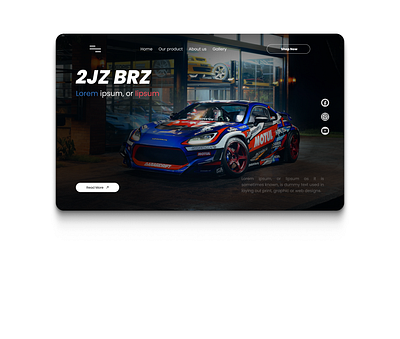 JDM Car Website – Hero UI Design automotive concept automotive ui brz car car showcase car website drift figma web hero section jdm jdm culture jdm web design landing page design landing page ui liberty walk motorsport design silvia s15 subaru brz ui design web concept