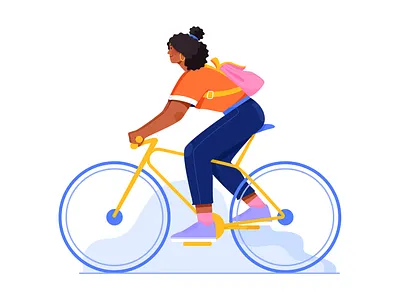 Commute_bicycle_Microsoft bicycle bike character commute girl illustration lady people ride riding uran