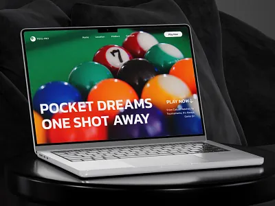POOLPRO - Billiard Gaming Website UI Design 3d design ai animation app billiard billiardswebdesign branding gaminguiux logo mobile app design pool sports techwitpro ui uiux design ux web design website website design wordpress