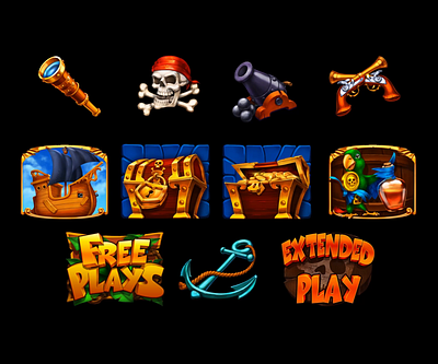 Online slot machine Treasure Island 2d gameart animation casino character design crypto game digital art entertainment gambling game art game design gamedev gaming gaming industry graphic design igaming jackpot motion graphics slot design slotmachine slots