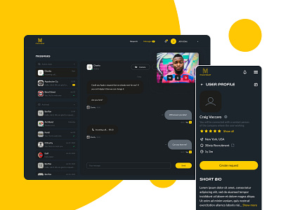 MatchStaff - web app chart chat dashboard design elinext employee profile search ui ux