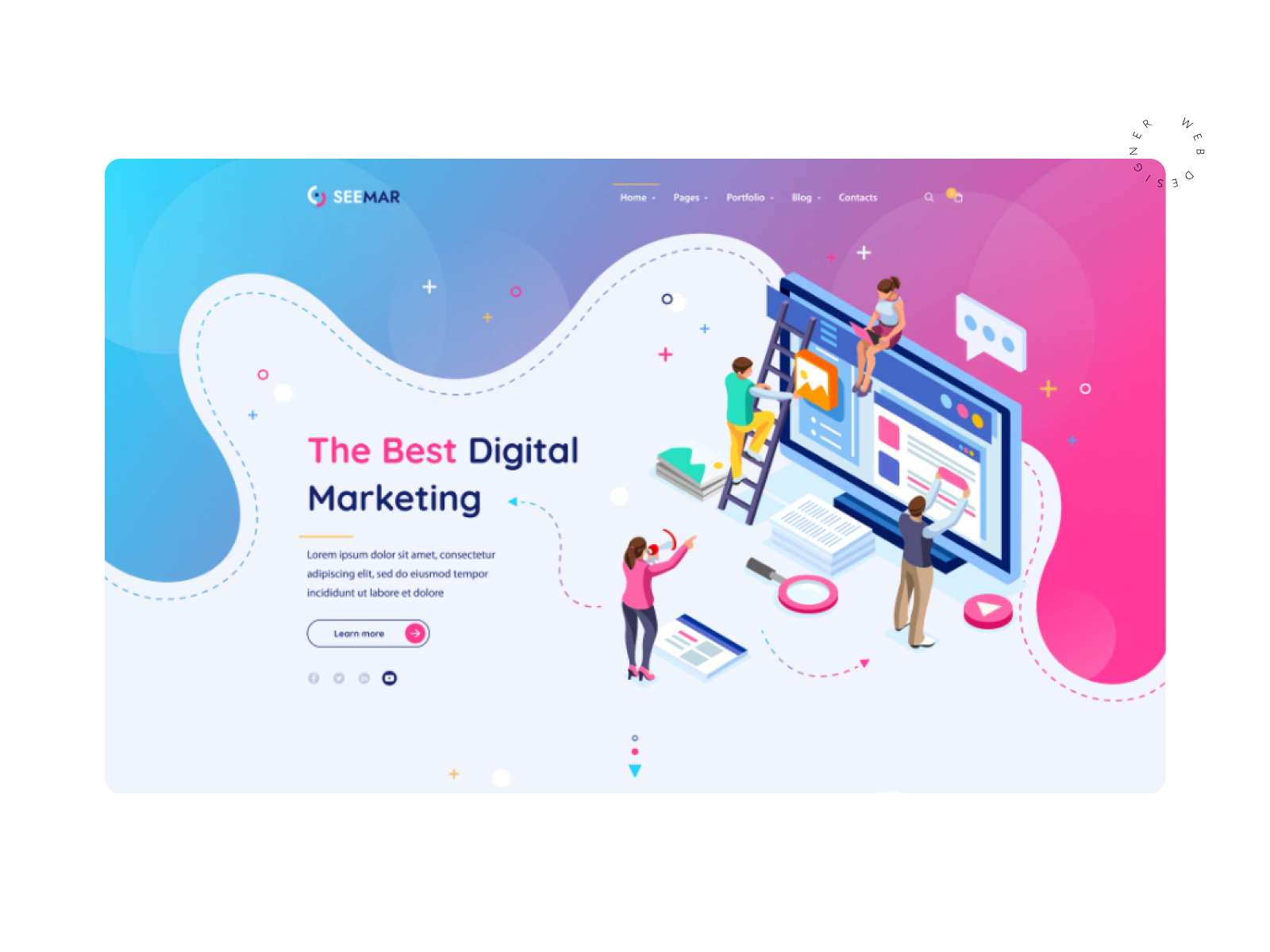 Digital Marketing. Flat Website | Seemar creative design flat illustration interface ui web web design website