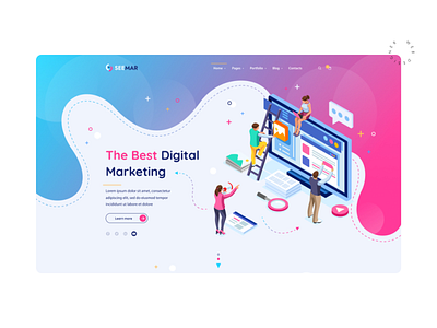 Digital Marketing. Flat Website | Seemar creative design flat illustration interface ui web web design website