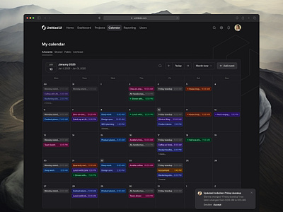 Calendar — Untitled UI calendar dark mode dark ui events product design ui design user interface