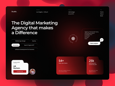 Studio — Digital Agency Landing UI agency design graphic design marketing ui ux