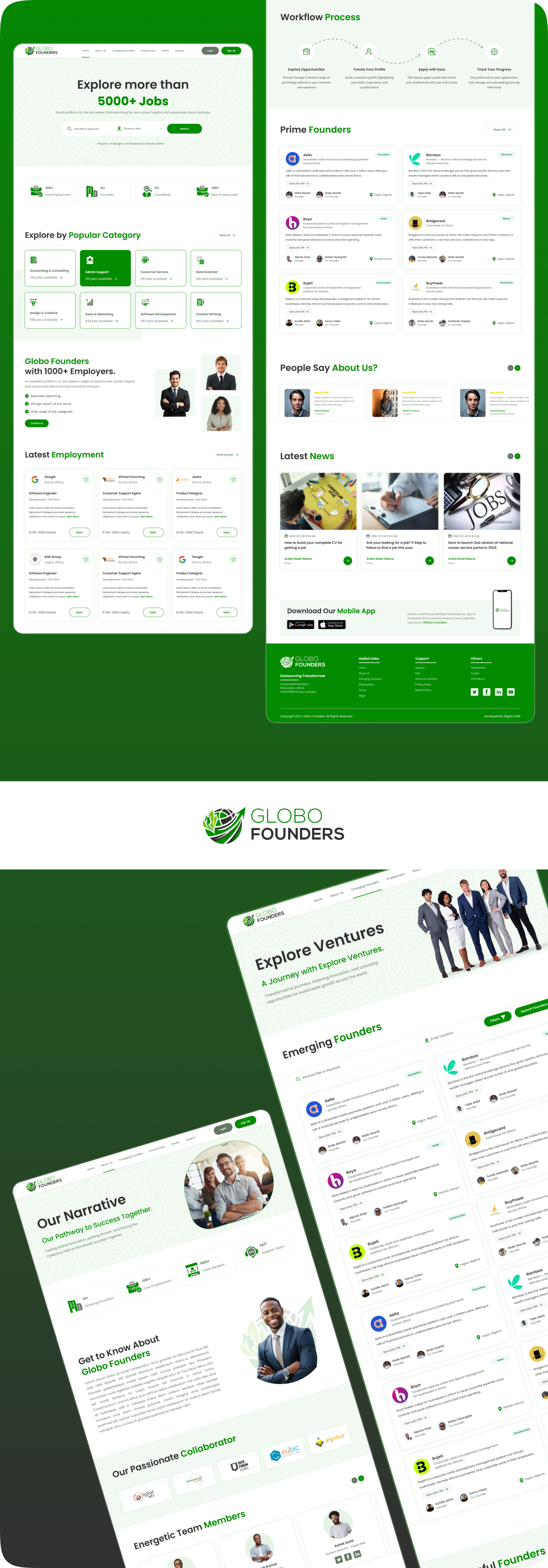 Globo Founders - Job Portal branding graphic design logo ui