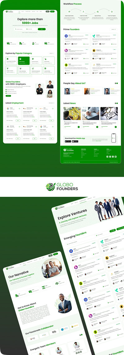 Globo Founders - Job Portal branding graphic design logo ui