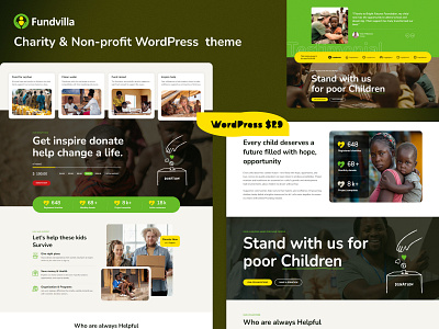 Fundvilla – Charity & Fundraising WordPress Theme charity charity events donation fundraising mobile friendly responsive seo friendly uiux web design web development wordpress theme wordpress website