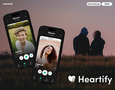 Heartify - dating platform dating app dating app design mobile app mobile app design uiux uiux design