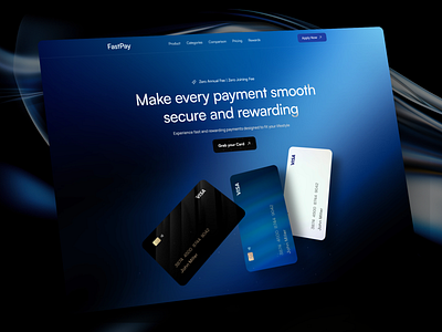 🚀 FastPay Hero Section app branding card card landing page credit card dark theme design fintech illustration landing payment payment app payment landing page sm ui ui design ui inspiration uiux ux webdesign