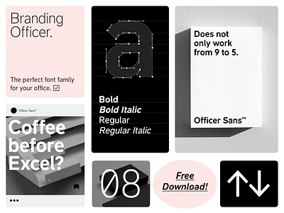 Officer Sans (Free) branding font fonts free font freefont hvd office typedesign typeface typography