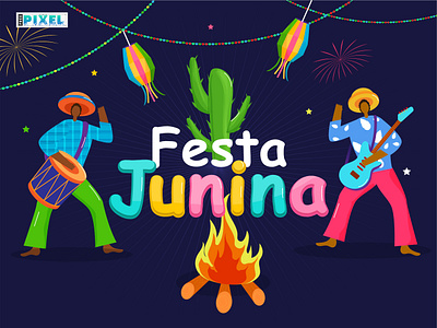 Festa Junina Festival banner brazil brazil festival brazillian character decoration design festa junina flat design graphic design guitar illustration june festival music party poster social media post vector