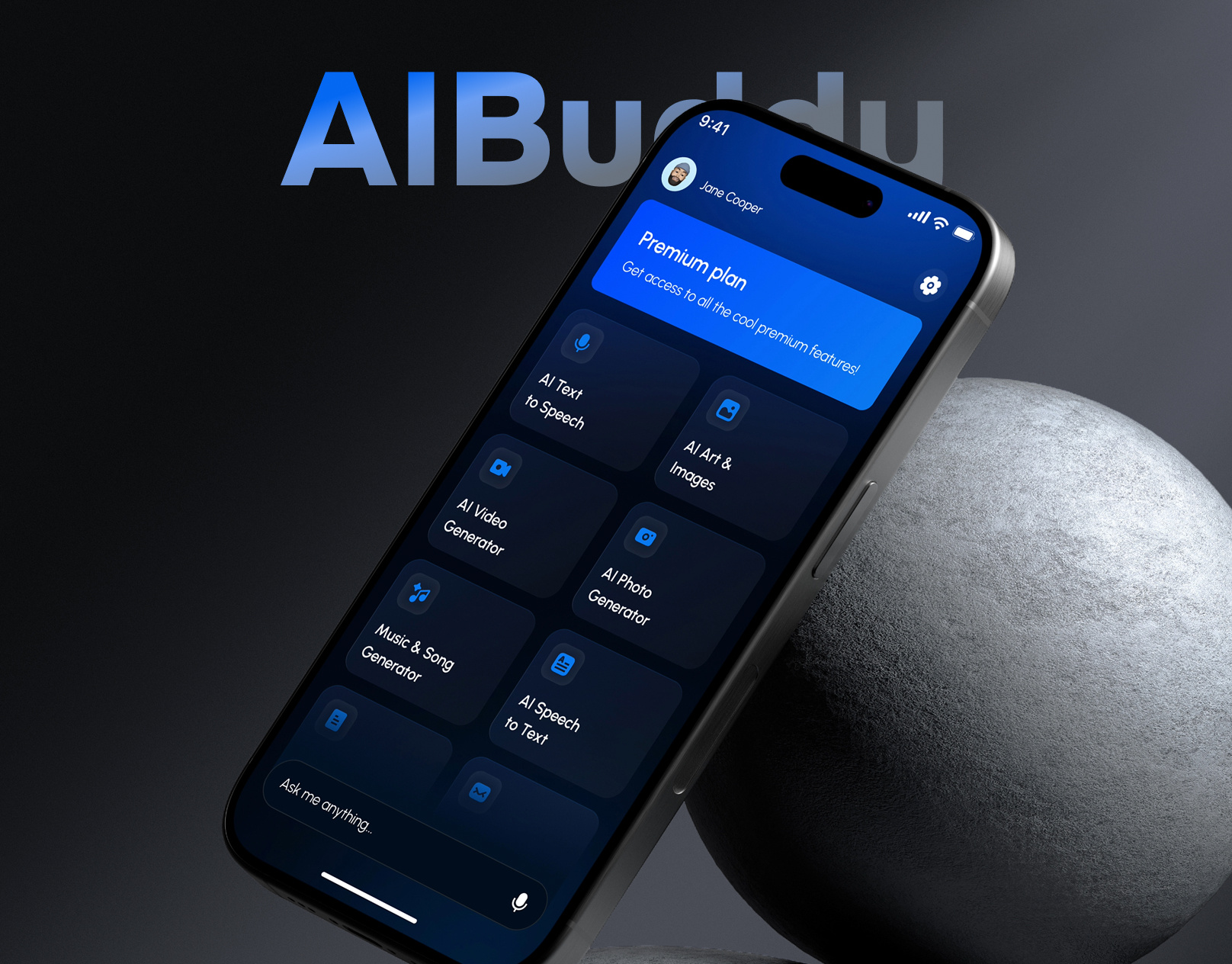 AI Buddy App ai app design ai assistant app aiapp branding chat gpt chatapp design iosapp modern app startup ui animation uiux
