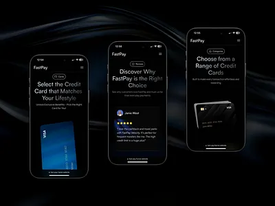 📱FastPay Mobile branding card card landing credit card dark theme design illustration logo minimal mobile ui mobile website payment payment landing responsive landing ui ui design ui inspiration uiux ux webdesign