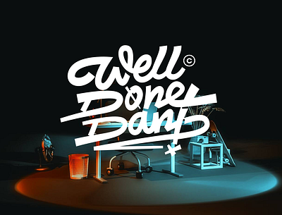 WellDoneDan lettering logo signature vectary3d