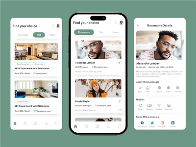 MyRoomize – Find Your Ideal Roommate & Space 🏡📱 appdesign branding creativedesign design figma illustration moderndesign prototype ui ux
