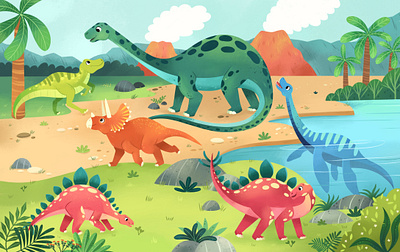 Dinosaurs | Children's book illustration book illustration children children book illustration childrensbook dino dinosaur illustration kidlitart picture book